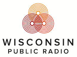 Three circles in red, yellow, and orange composed of concentric lines overlap above the words Wisconsin Public Radio